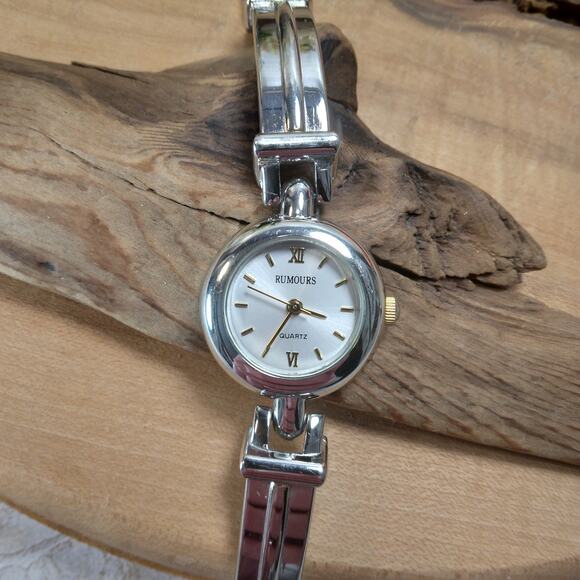 Vintage Rumours Quartz 22mm Watch 90s Y2K Silver Gold 2 Tone Ladies 6.5" - Picture 9 of 10